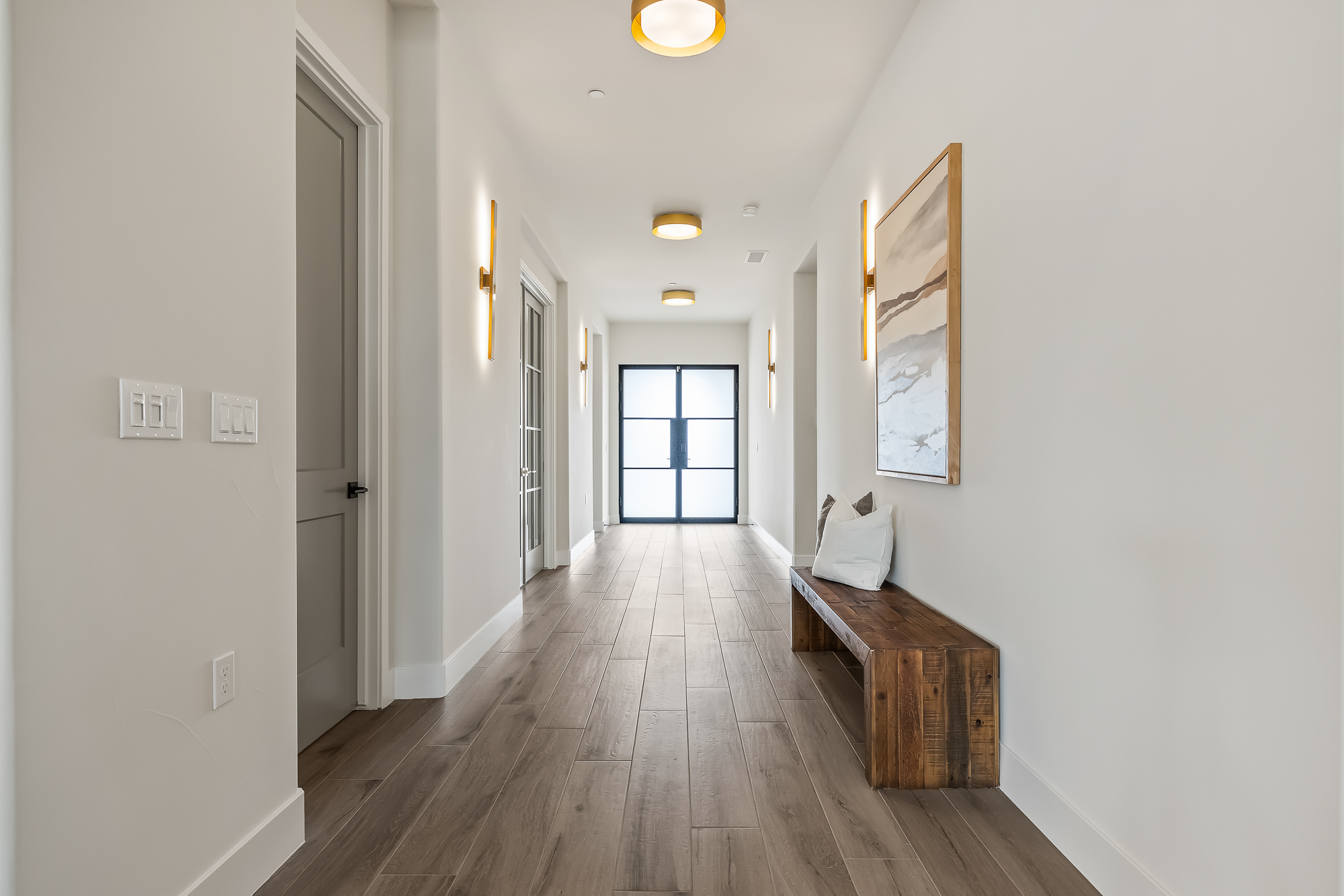 Entry hallway leading to front door