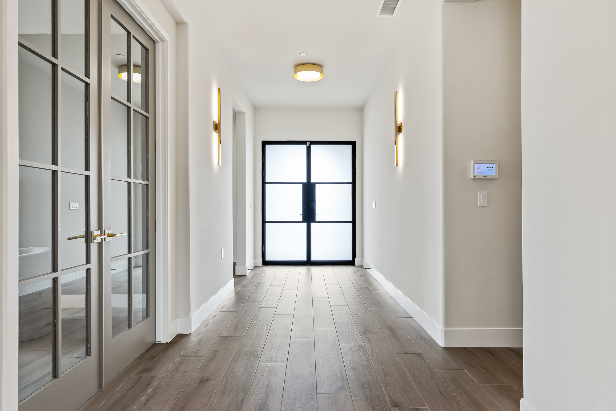 Entry hallway leading to front door