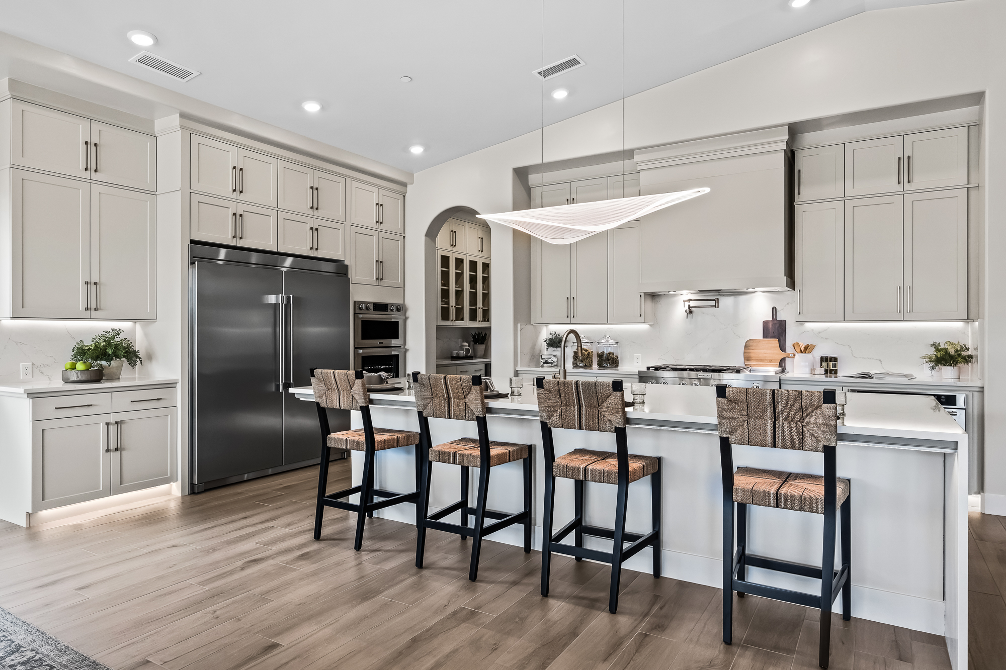 Wide angle of kitchen