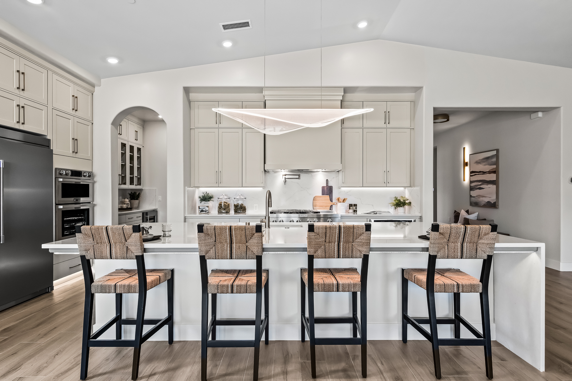 Wide angle of kitchen