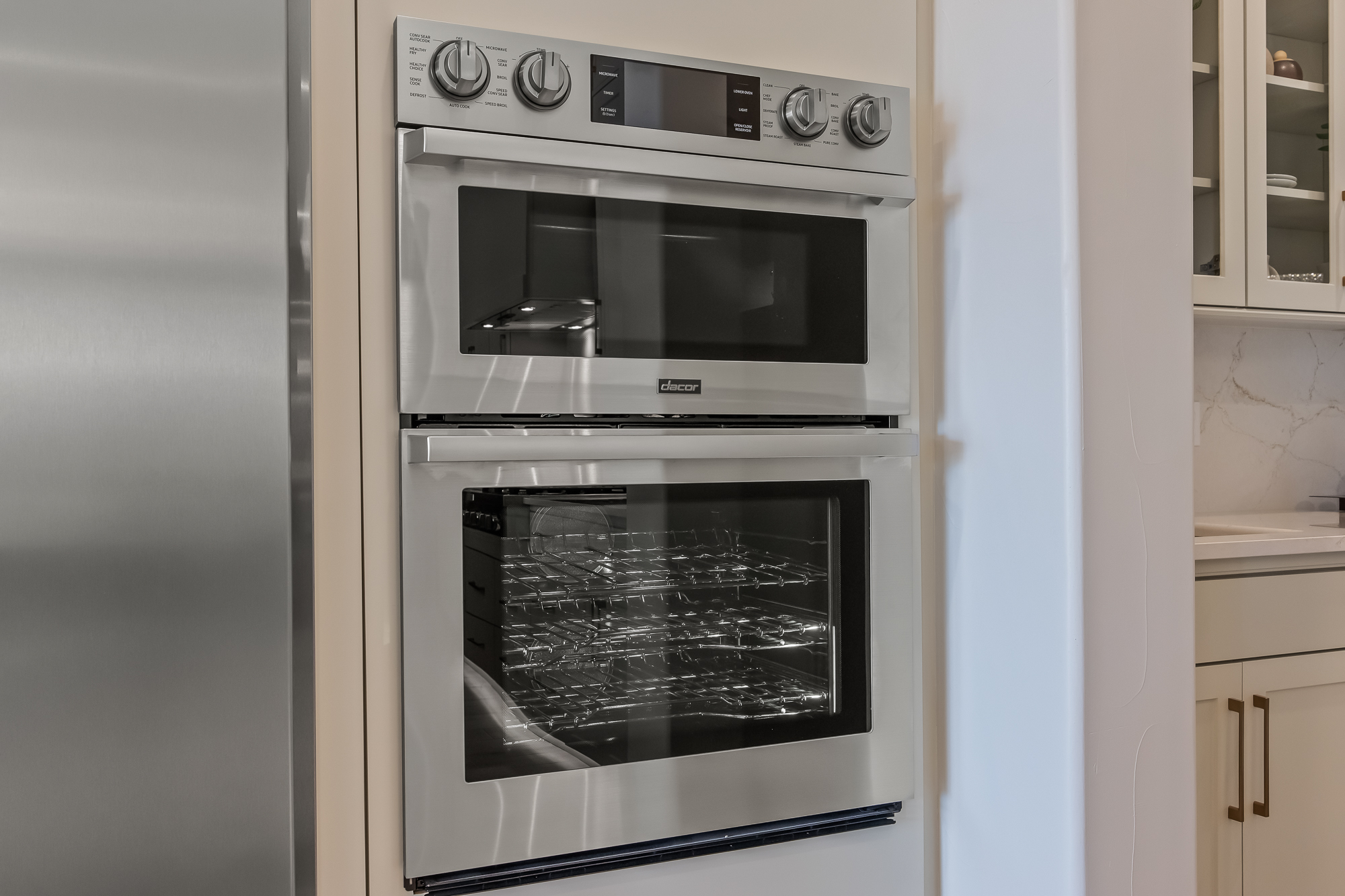 close up kitchen oven and microwave