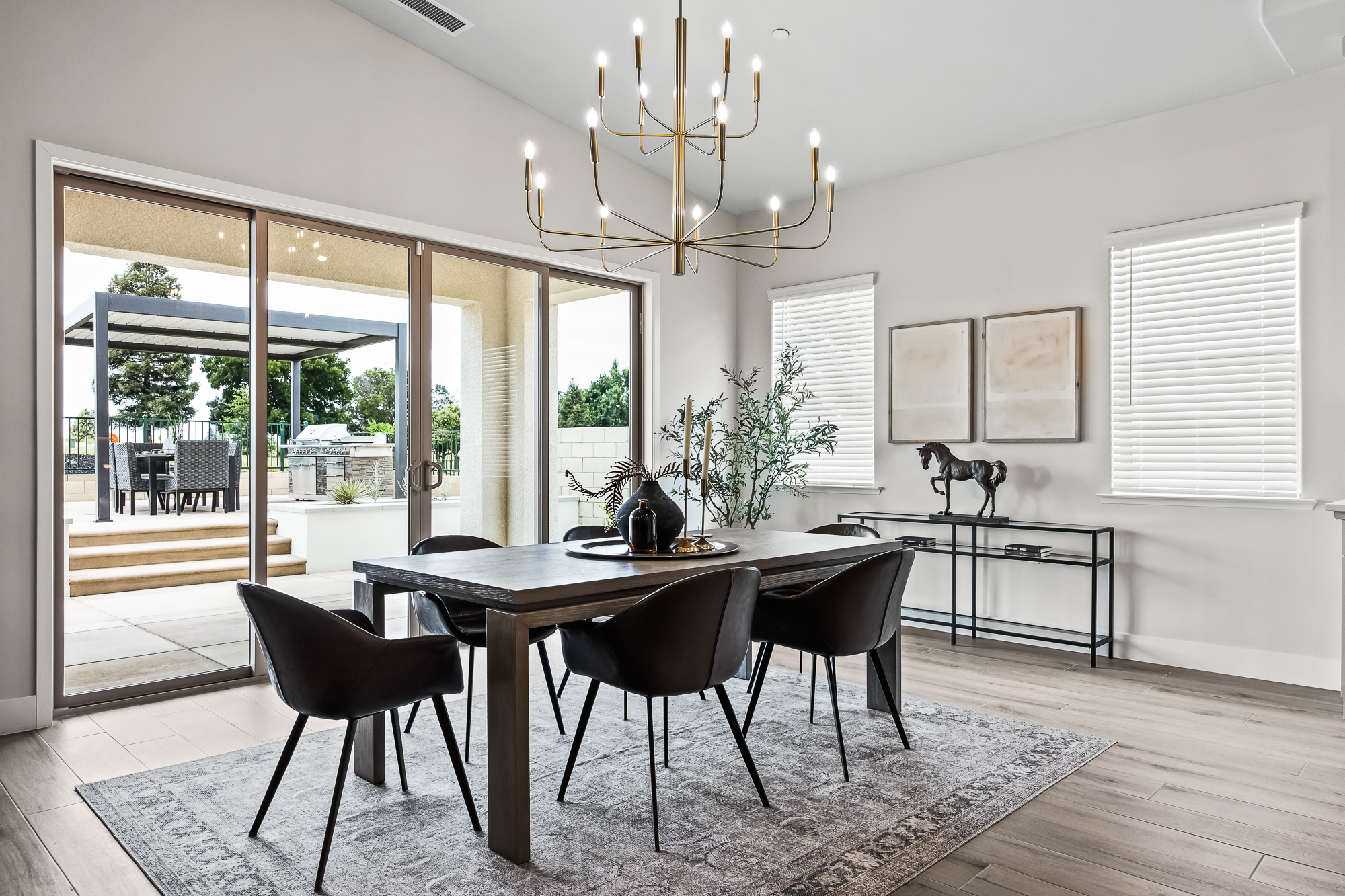 wide angle of dining area