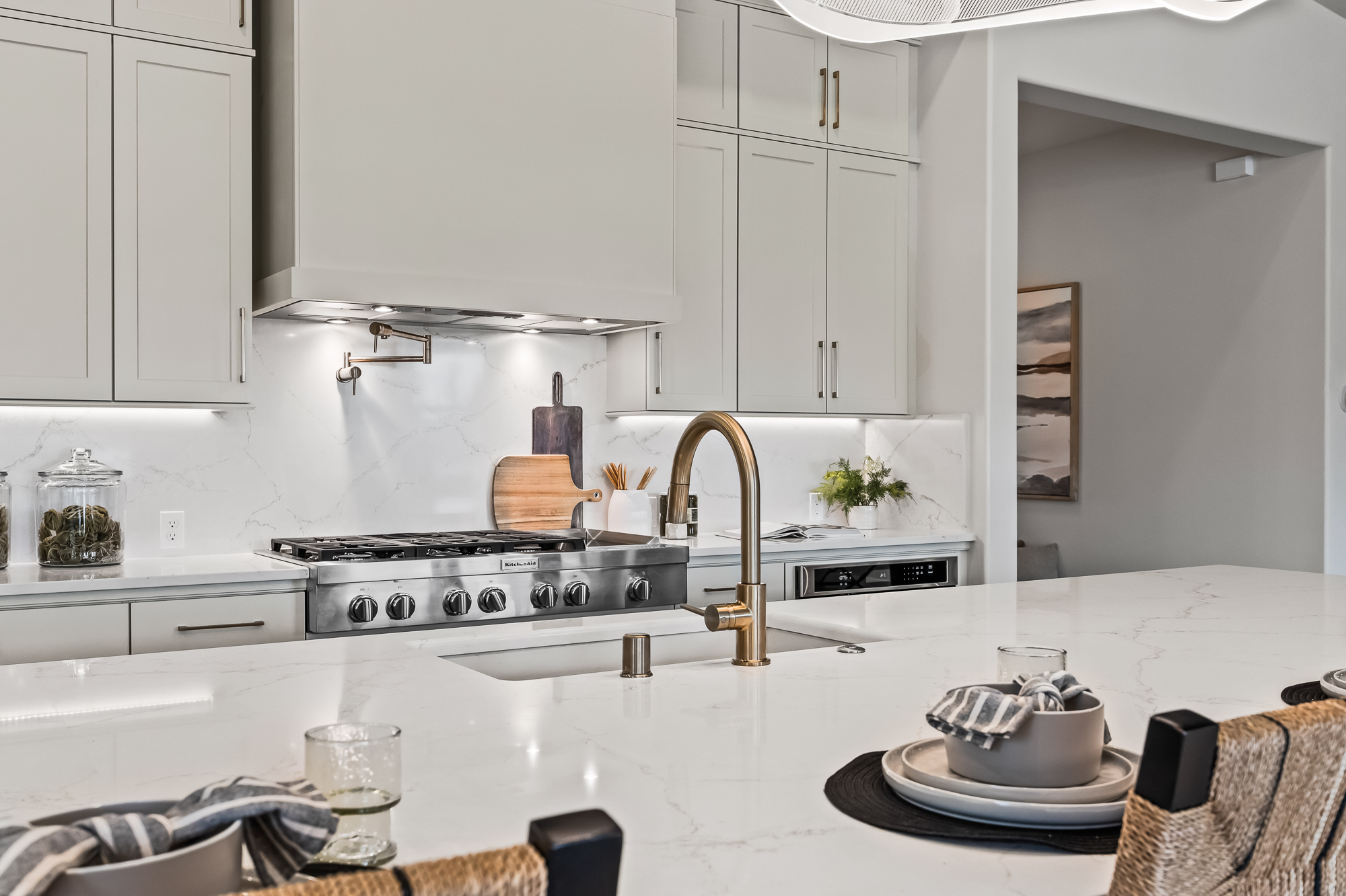 close up of kitchen island