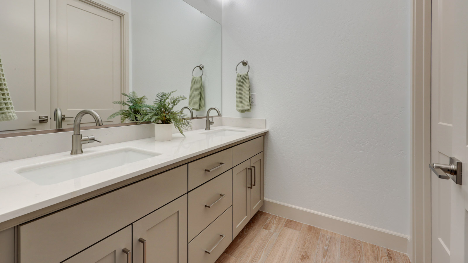Bathroom with separate tub and toilet room.