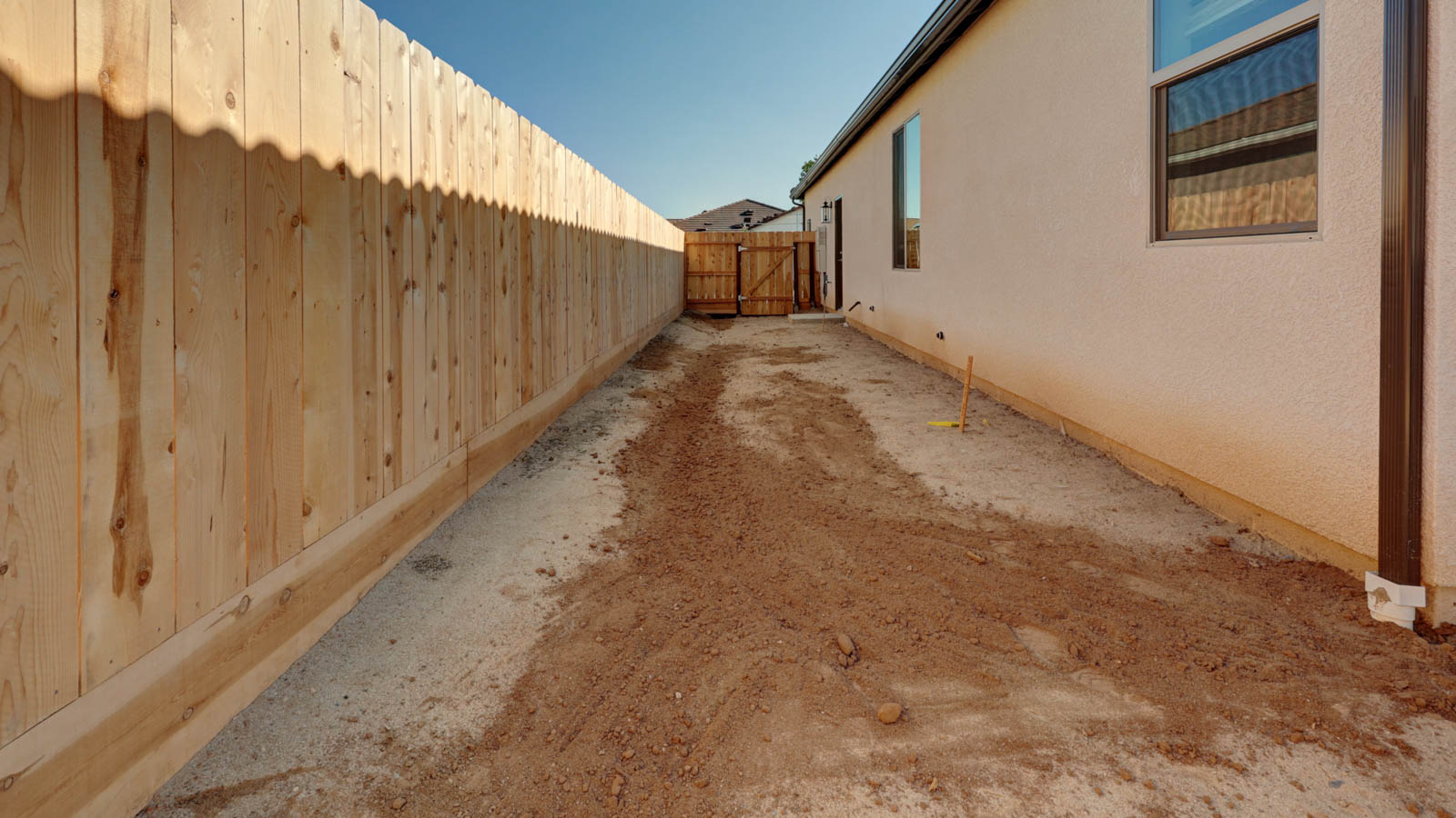 Unfinished side yard