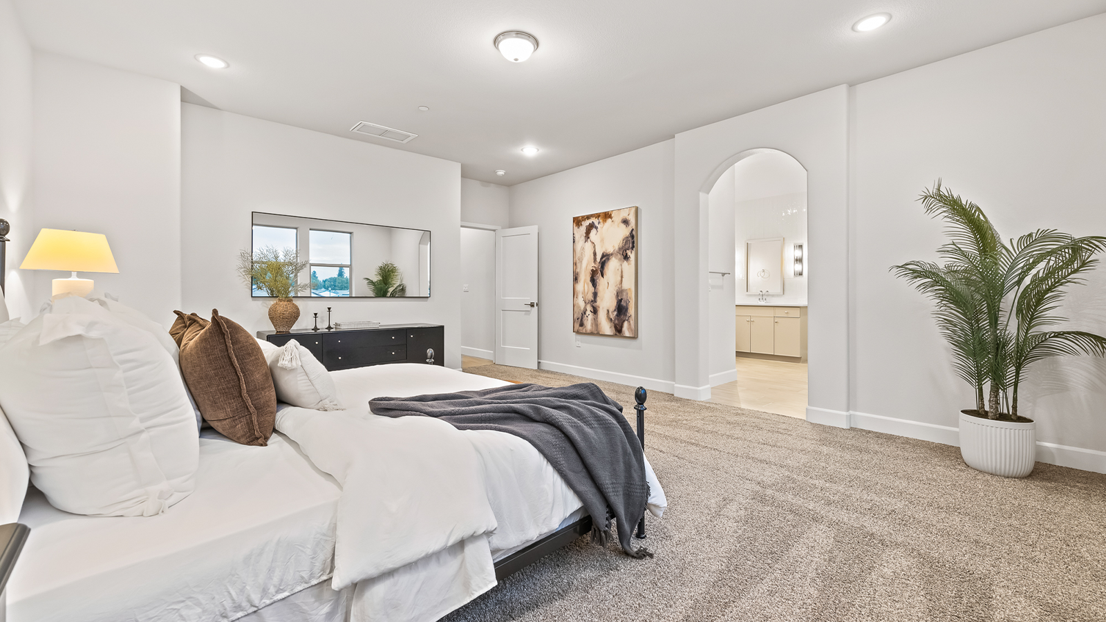 Wide angle of Primary bedroom
