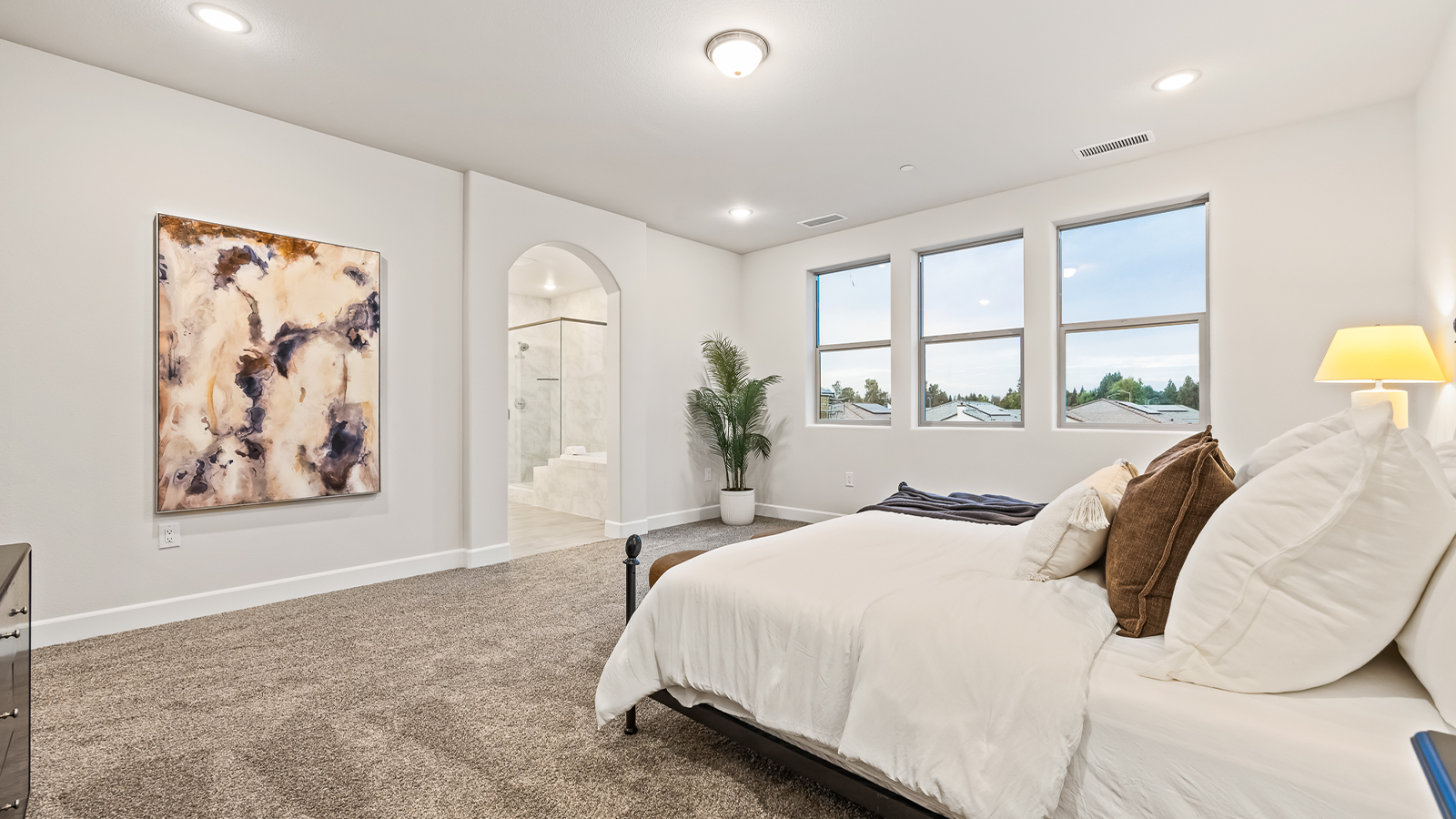 Wide angle of Primary bedroom